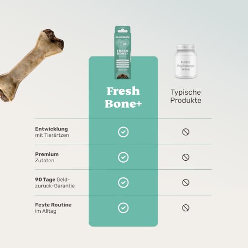 mammaly Fresh Bone+® Zahnpflege-Kauknochen mit Pansen für Hunde (12cm)