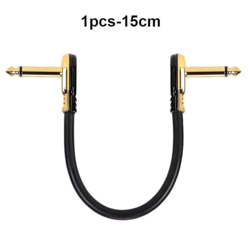 Cable de pedal efecto guitarra plano de 6.35 mm en ángulo recto para pedaleras 2