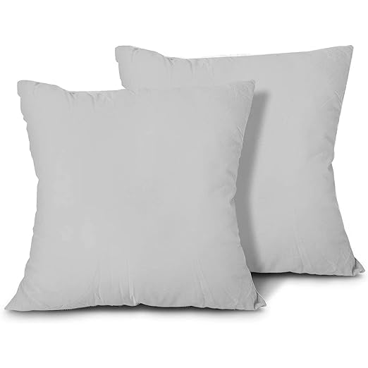 Image of Premium Polyester Fiber Cushion Fillers - Pack of 2 Pcs | 16 x 16 Inches | Light Grey| Cushions, Sofa Pillow, Cushion for Sofa, Cushion for Bed, Decorative Pillow, Pillow for Support