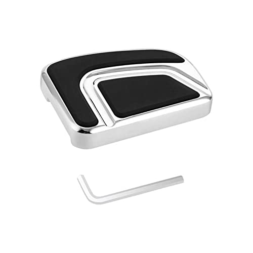ASHEET Plaquette de pédale de Frein for Moto Compatible avec Harley Road Street Tri Glide Fat Boy Deluxe Softail Springe Slim S FLSS FLHR FLTRX Flux d'air (Color : Chrome)