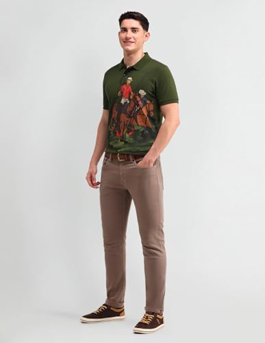 Image of U.S. Polo ASSN. Printed Polo T Shirts for Men - 100% Cotton, Half Sleeve Mens Tshirt