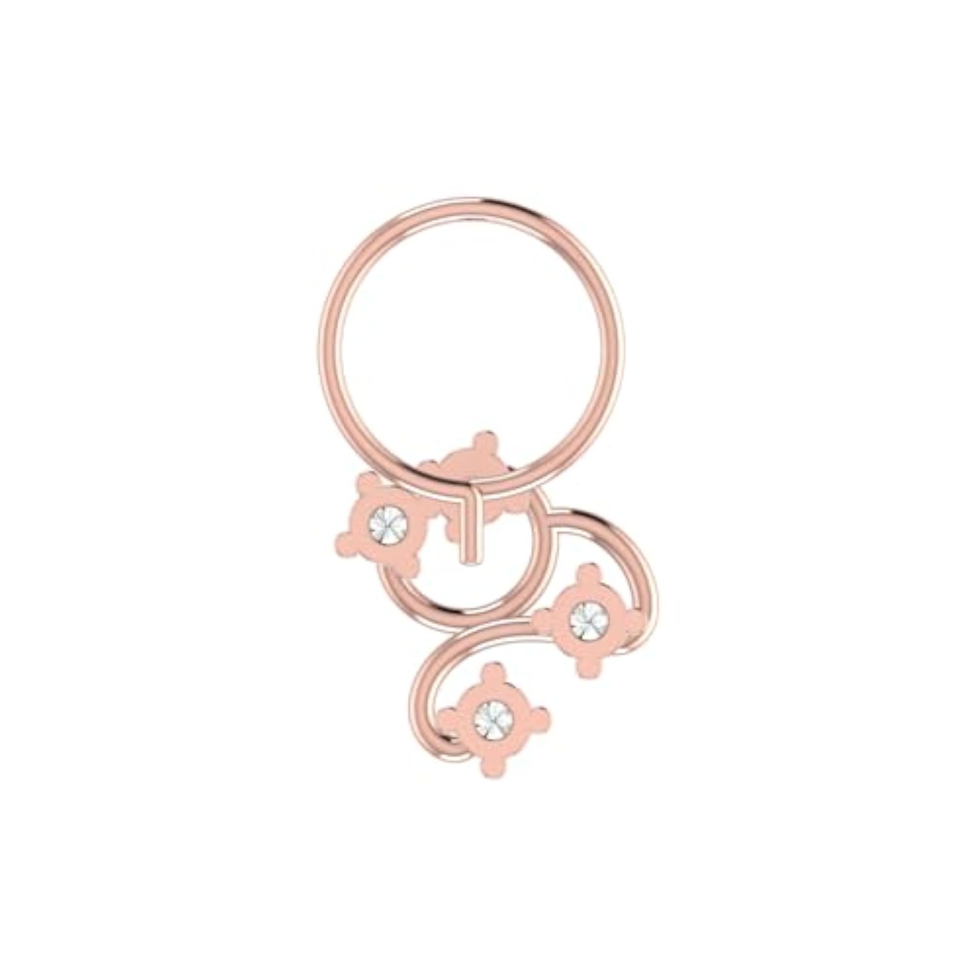 Women's 9K BIS Hallmarked Rose Gold Stud Nosering