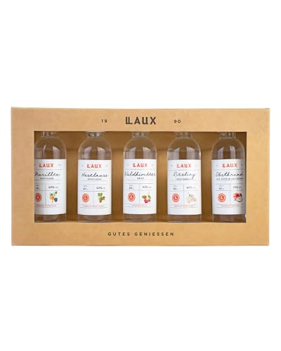 LAUX Spirituosen Geschenkset – 5x40ml edle Sorten in Probiergröße – Feinkost-Präsent für Genießer & Liebhaber hochwertiger Spirituosen