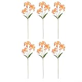 Flores artificiales de lirio de 60 cm, ramo de flores de seda para centros de mesa de boda, hogar, oficina, comedor, decoración de plástico (naranja)