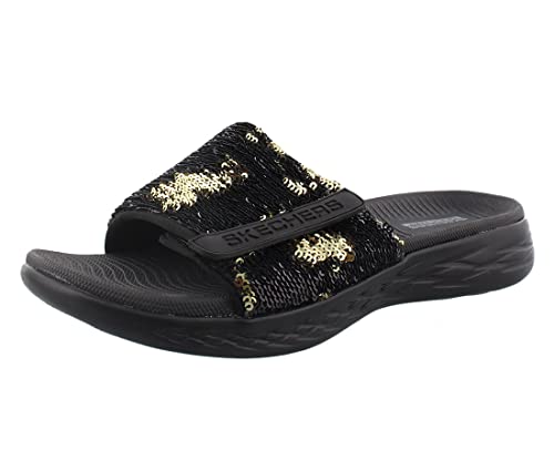 Skechers On The Go 600 Summer Glow Womens Shoes Size 11, Color: Black/Gold