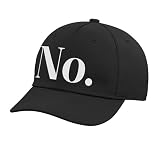 Minimalist No Statement Word Ironic Negative Bold Mood Adjustable Printed Baseball Hat, Black