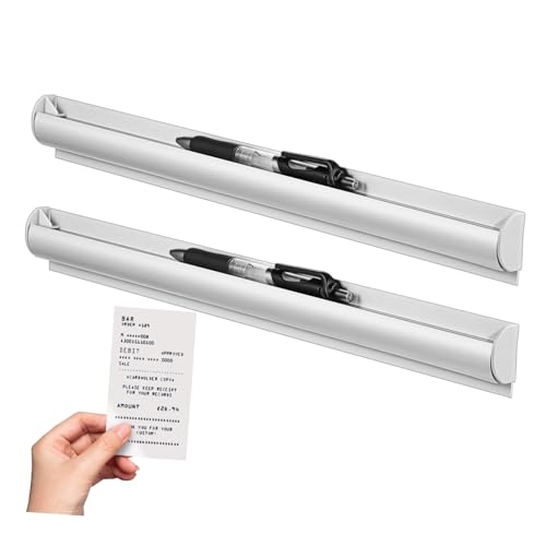 2Pcs Restaurant Slide Check Mounted Receipt Holder for Efficient Order Management No Drilling Required for Kitchen and Takeout Orders