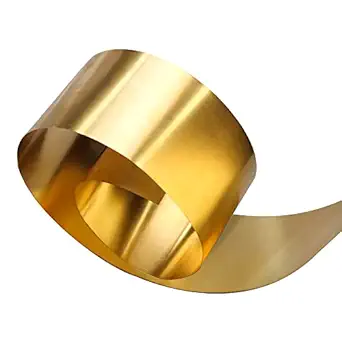 Feelers Copper Metal Brass Sheet Roll 32 Gauge x 2 inch x 40 inch, Brass Plate High Hardness Free-Cutting Brass Strip in Various Widths (2