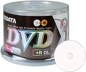 RiData DVD+R Dual Layer White Inkjet Printable in Cake Box - 50-Pack (9067E3RRDA044)