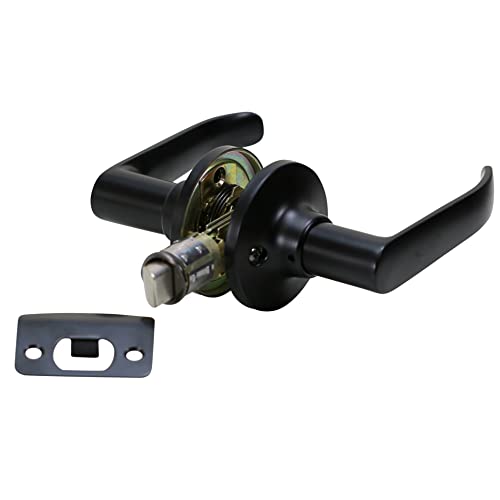 Folkamp - Lockset for RV - Style 3 - Lever Set - (Passage | Matte Black) - Recreational Vehicle Camper Trailer Mobile Home