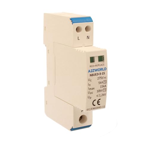 Scaricatore Di Sovratensione Modulare, SPD Tipo 2+3 T2+T3, 1P+1P Solo 1 Modulo DIN, 5kA-15kA 10kV AC275V, IP20 IEC61643-11