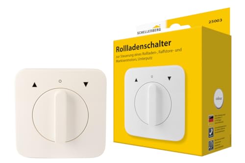 Schellenberg 25003 Rollladenschalter Drehknopf zur Unterputzmontage, Tast- und Rastfunktion möglich