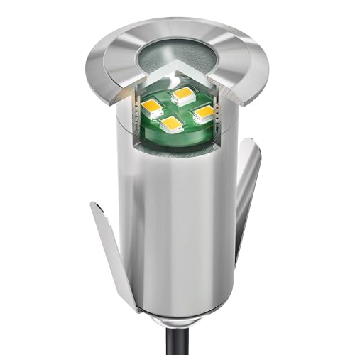 ledscom.de LED recessed Floor Light GLOX for Outdoors IP67, Aluminium, Round, 35mm diameter , Warm White, matt - Image 2