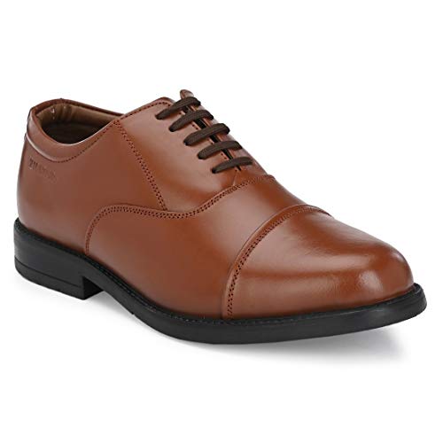 Image of VALENTINO Men?s Genuine Leather Oxford Police Shoes | Formal Lace-Up Derby Uniform Shoes | Size UK 5 - UK 12