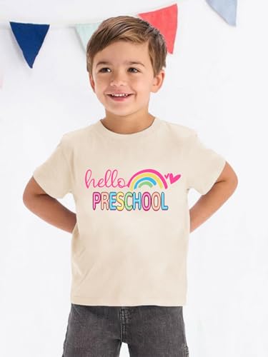 Image of First Day of School Shirt Girls Boys Preschool to 5th Grade Tshirt Kids Back to School Graphic Tee Tops
