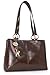 Price comparison product image Catwalk Collection Handbags - Patent Leather Shoulder Bag For Women - Medium Tote Bag - Handbag With Multiple Compartments - Bellstone - Brown