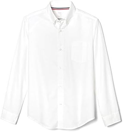 French Toast Boys Long Sleeve Oxford Shirt (Standard & Husky), White, 2T
