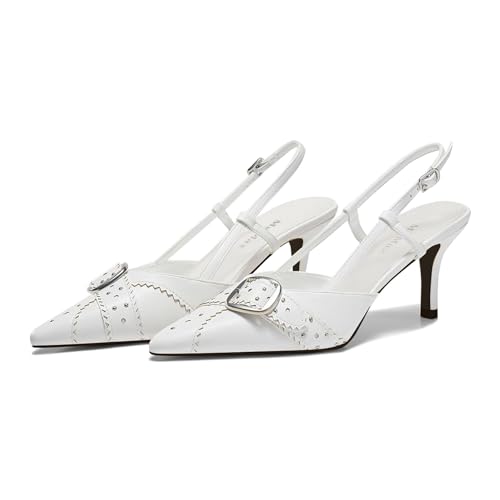 Image of MAVMAX Slingback Heels for Women Kitten Heels with Bow Pointed Close Toe Pumps Dress Party Heeled Sexy Wedding Shoes