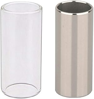 Vivipa 2 Pieces Glass Slide and Stainless Steel Slide for Guitar, Bass, Medium (6 cm)