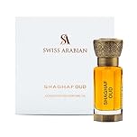 Swiss Arabian Shaghaf Oud - Luxurious Concentrated Perfume Oil - Long Lasting Artisan Perfume with Notes of Saffron, Praline, and Vanilla - 0.4 oz