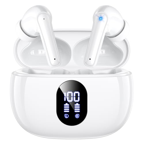 Wireless Earbuds,Bluetooth Earphones ENC Noise Cancelling Mic,Big Bass Stereo Sound,48 Hours Playtime,Lightweight in-Ear Earphone,IPX7,Hands-Free Calls with AI for iPhone,Android,Pad,Sports,Workout