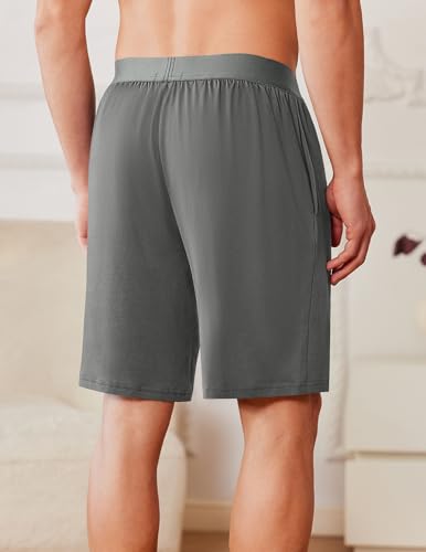 Ekouaer Men's Pajama Shorts Soft Comfy Sleep Bottoms 2 Pack Casual Lounge Sleepwear Pants with Pockets2