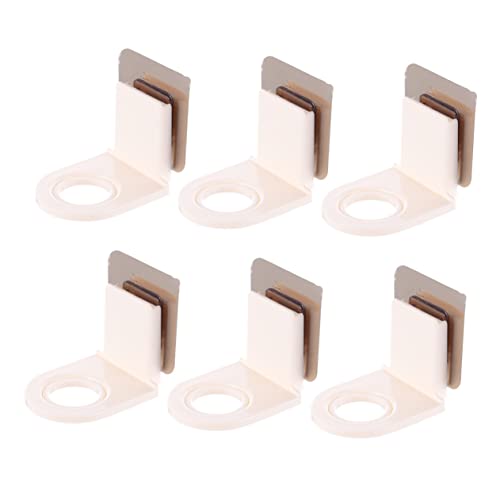 Unomor 6pcs Traceless Self-Adhesive Wall Shampoo Bottle Holders Small for Shower Gel and Hand Wash Material Space-Saving Design Easy Peel and Stick Installation