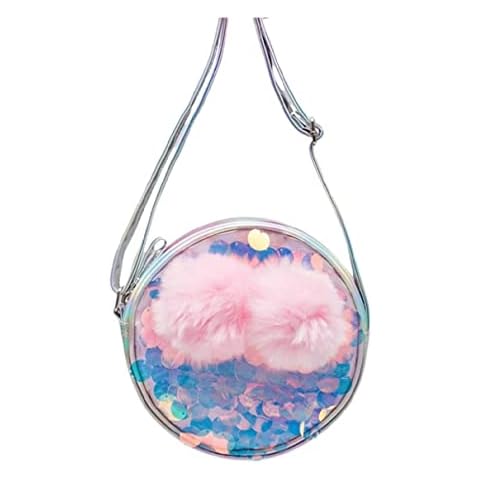 Girls' Fluffy Pink Sequin Cross Body Bag Cover