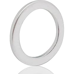 Aluminum Flat Washer,Silver Round Washers,Plain Finish,16mm ID,22mm OD,1.5mm Thickness,50-Pack