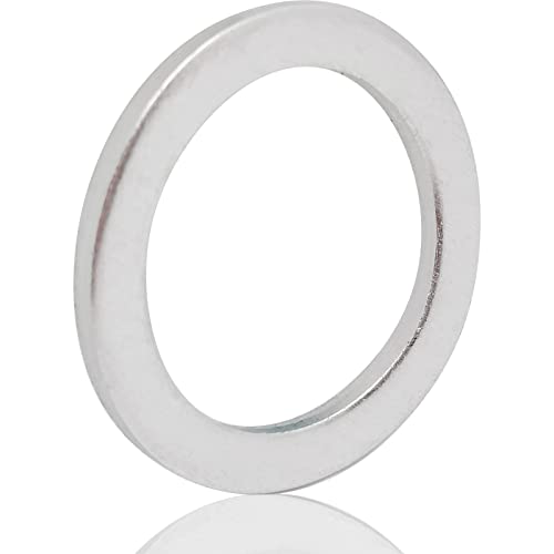 Aluminum Flat Washer,Silver Round Washers,Plain Finish,16mm ID,22mm OD,1.5mm Thickness,50-Pack