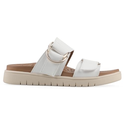 Sandalias acolchadas Fom Recovery Namaste en color blanco pulido suave talla 10 3