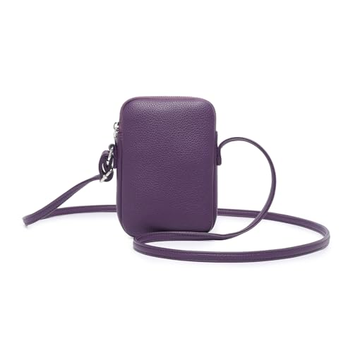Image of YONBEN PU leather Small Crossbody Purse Zipper Cell Phone Bag Mini Shoulder Purse Wallet Smart Phone, Pu/Anemone Purple