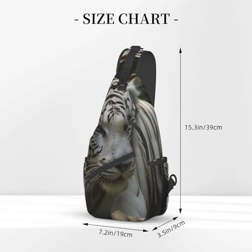 Bolso Sling para Hombre y Mujer Estampado Tigre Blanco miniatura 3