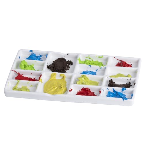 LIGHUFEIC Paleta de aquarela de viagem, paleta de cerâmica portátil com 14 poços, caixa de tinta de