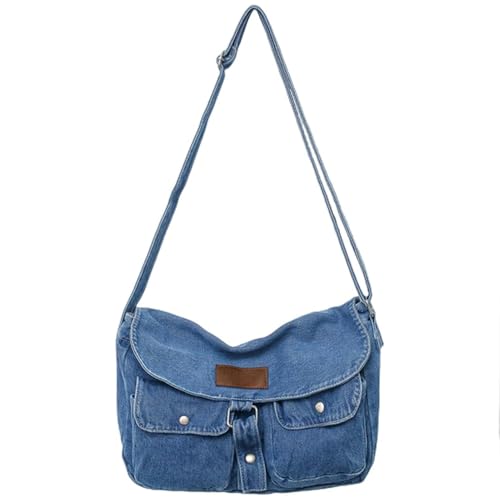 Gyios Sac A Main Femme Sacs À Bandoulière en Jean pour Femmes Sacs À Main-Light Blue-32x8x26