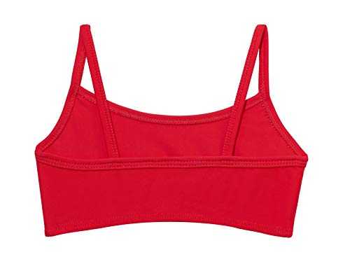 Image of Made in USA Girls Flounce Bikini Top UPF50+ Sun Protection Toddler Bathing Suit Rash Guard for Beach Pool Swimwear