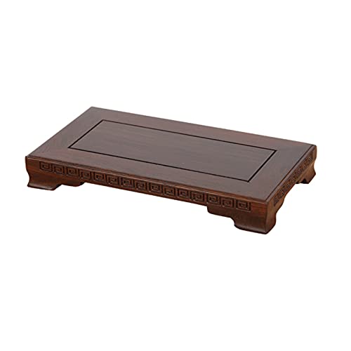 Pot de fleurs et statue de bouddha sur support en bois - 2