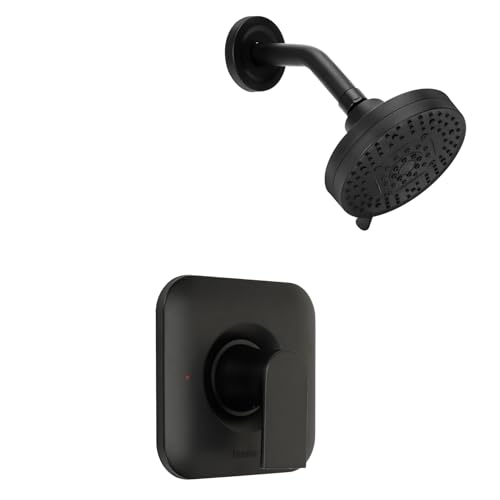 Genta Matte Black Shower Trim Kit Compatible with moen T2472EPBL Shower Trim Kit, Easy to Install, Featuring Single Function Shower Head and Shower Handle, Requires 2510 valve -  Lanmun