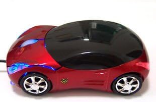 Leegoal Car Shaped USB Wired Optical Mouse for Notebook Laptop PC (Red)