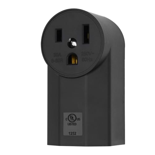 VAV NEMA 6-50R 250V 50A Outlet Surface Mount UL Listed Black for EV RV