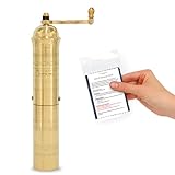 Alexander Home Original Greek Coffee Mill, 10.5-Inch Brass – European Manual Coffee Grinder, Refillable, with Polishing Cloth