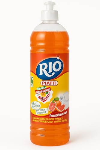 RIO AZZURRO Bum Bum Piatti 800ml al Pompelmo – Detergente Piatti Profumato e Sgrassante – Disponibile in Confezioni da 1, 3 o 6 (1)
