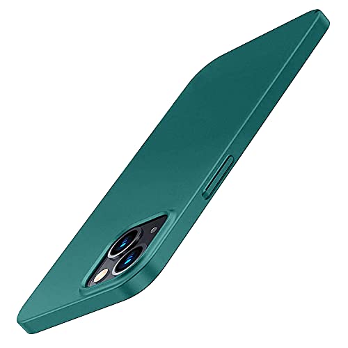 Coque pour iPhone 13, Ultra Mince Mat Étui pour téléphone Portable Housse de Protection Anti-Rayures Antichoc Bumper Case Anti-Empreintes Digitales Cover Rigide PC Dur 6,1 Pouces, Vert Cover