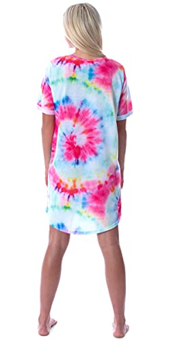 Intimo Scooby-Doo Women's Cartoon Graphic Tie Dye Nightgown Sleep Shirt Pajama Medium Multicolored #TOP2
