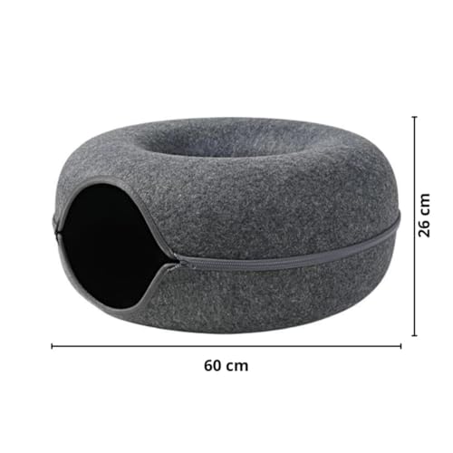 Cama Túnel Donuts para Gatos – 2 em 1: Toca + Descanso | Diâmetro 60cm