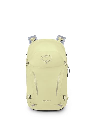 Image of Osprey Hikelite 26L Hiking Backpack for Men and Women - Lightweight with Breathable Backpanel and Raincover - Ideal for Day Hikes, Travel, and Everyday Use in Any Weather, Stardust Yellow /Gray Wolf