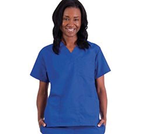 Natural Uniforms Standard Unisex 3 Pocket Scrub Top (Small, Ceil Blue)
