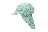 Sterntaler Mädchen Schirmmütze mit Nackenschutz Hortensie Sonnenhut, mittelgrün, 49