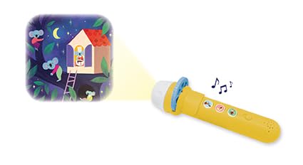 Janod - Lampe Sonore Merveilleuse - Bonne Nuit - Conteuse d'Histoire Enfant - Lampe Enfant Disponible en 4 Univers - Boite à Histoire pour Enfant Evolutive - Activité Enfant 3 Ans et +