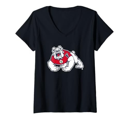 Womens Fresno State Bulldogs Icon Officially Licensed V-Neck T-Shirt